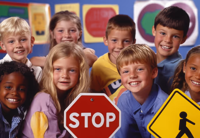 Young students engaging in a driving theory lesson in a classroom setting